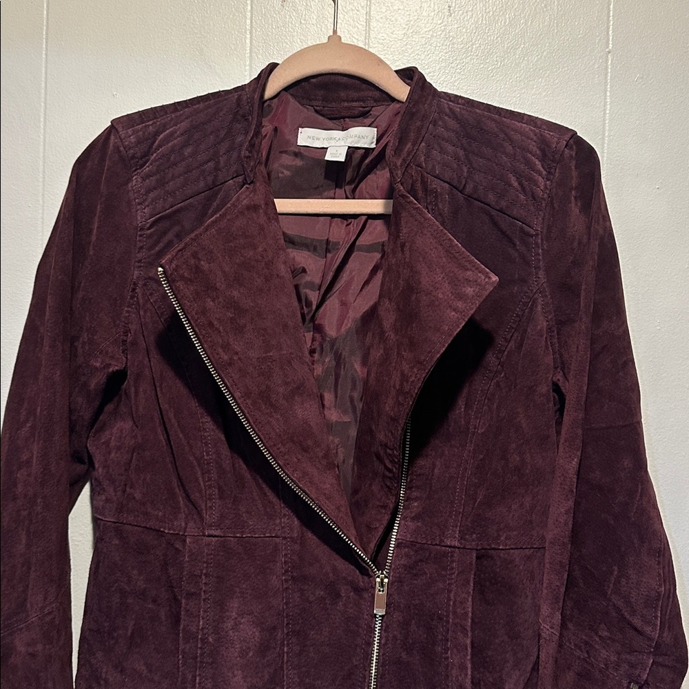 Suede moto jacket size s - Picture 3 of 4